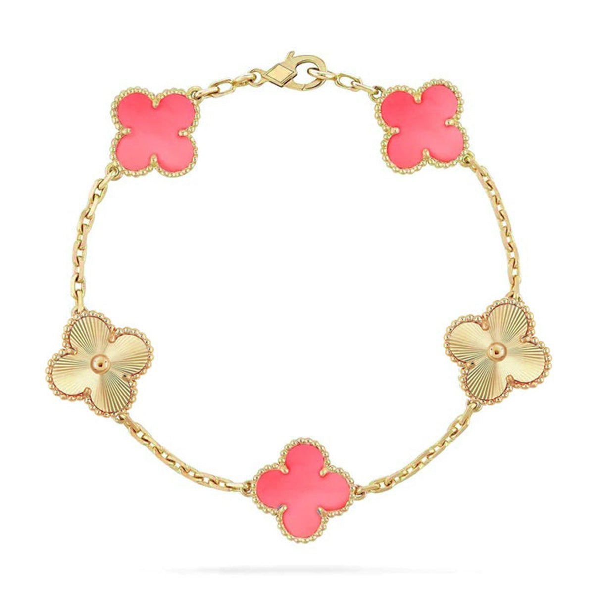 [AURORA]CLOVER 5 MOTIFS  PINK MOP BRACELET COLLECTION