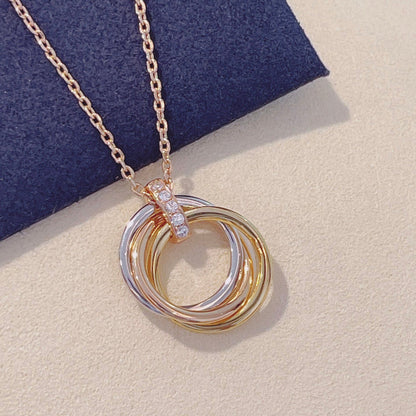 [AURORA]TRINITY NECKLACE GOLD  DIAMONDS