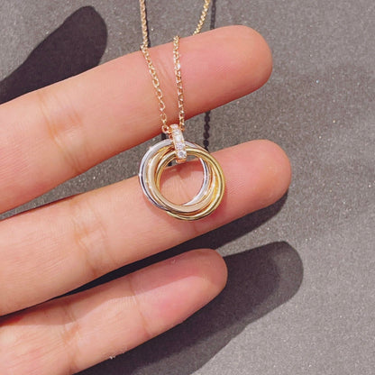 [AURORA]TRINITY NECKLACE GOLD  DIAMONDS