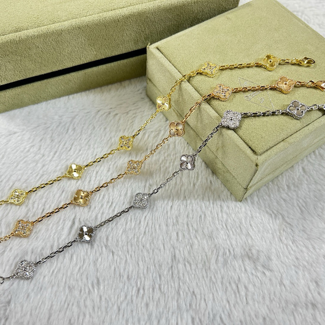 [AURORA]CLOVER 6 MOTIF DIAMOND LASER BRACELET
