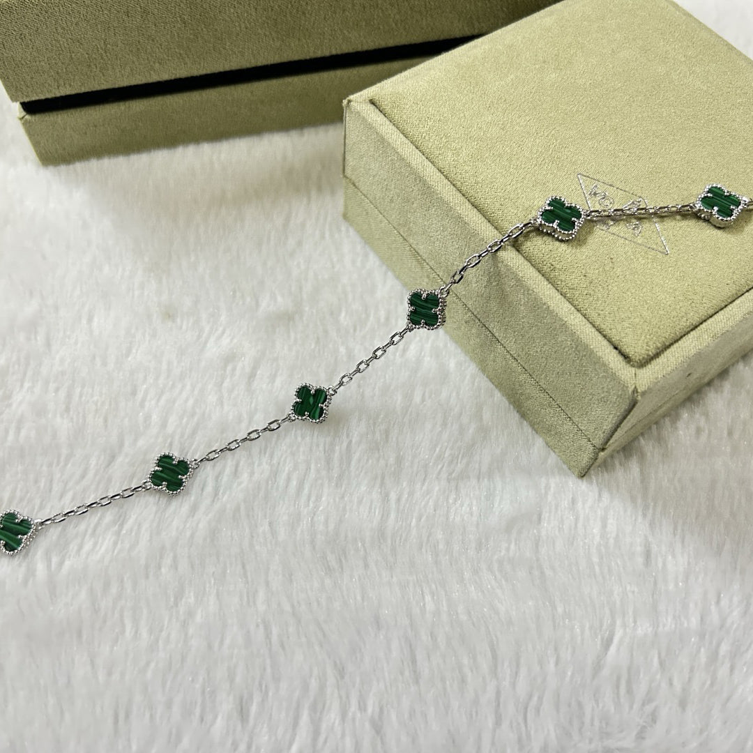 [AURORA]CLOVER 6 MOTIF MALACHITE BRACELET