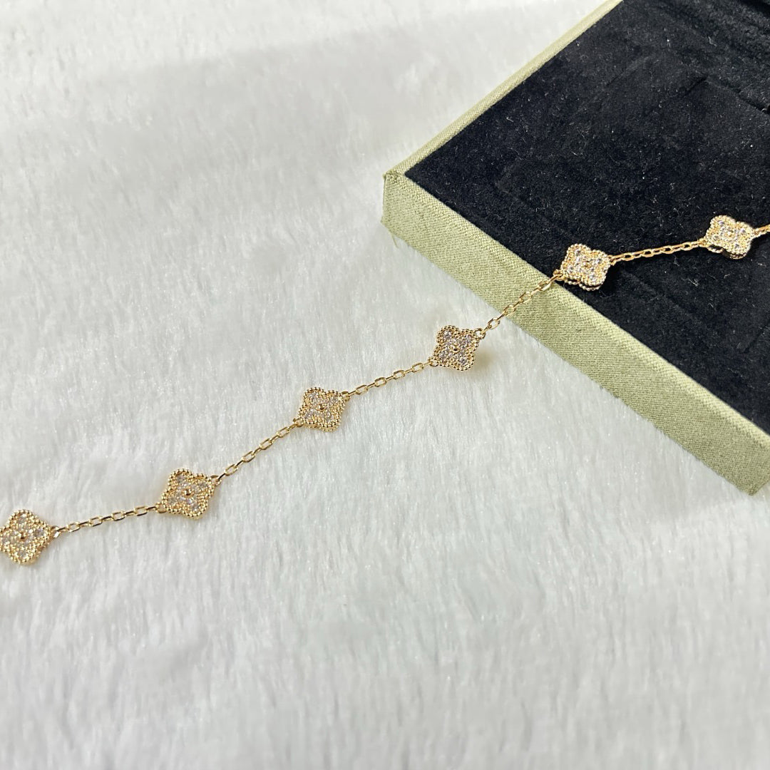 [AURORA]CLOVER 6 MOTIF DIAMOND BRACELET