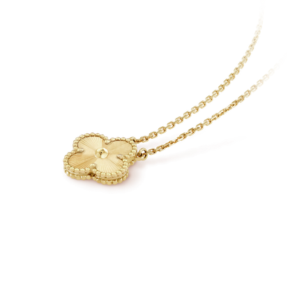 [basloveJW]クローバー 15mm レーザーネックレス