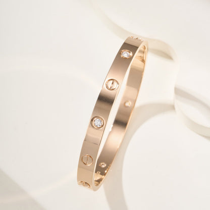 [AURORA]LOVE BRACELET 6.1MM 4 DIAMONDS NEW (SINGLE SCREW)