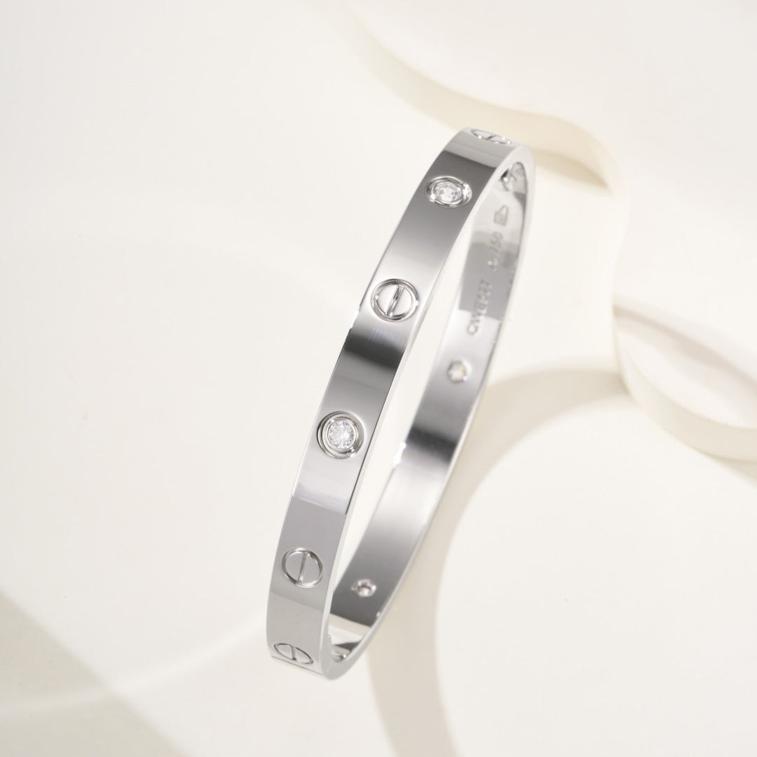 [AURORA]LOVE BRACELET 6.1MM 4 DIAMONDS NEW (SINGLE SCREW)