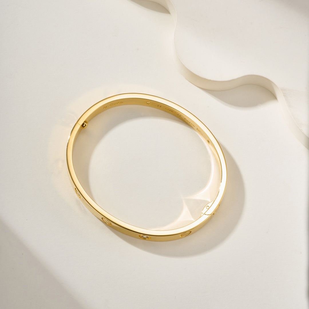 [AURORA]LOVE BRACELET 6.1MM 4 DIAMONDS NEW (SINGLE SCREW)