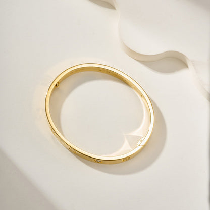 [AURORA]LOVE BRACELET 6.1MM 4 DIAMONDS NEW (SINGLE SCREW)
