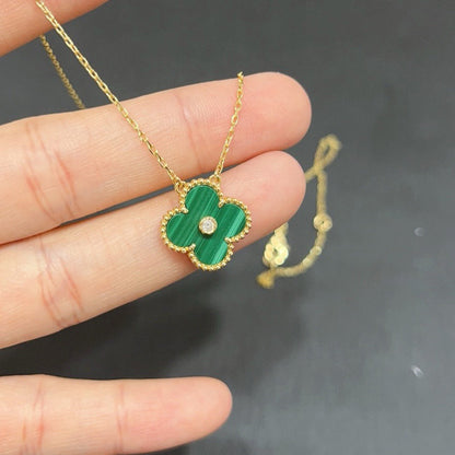 [basloveJW]CLOVER 15MM DIAMANT-TÜRKIS-HALSKETTE
