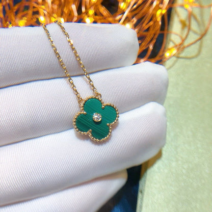[basloveJW]CLOVER 15MM DIAMANT-TÜRKIS-HALSKETTE