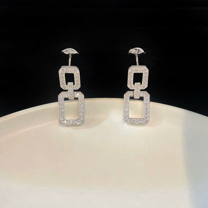 [baslovejewels]LINKS MEDIUM EARRINGS DIAMOND