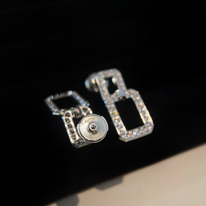 [baslovejewels]LINKS MEDIUM EARRINGS DIAMOND