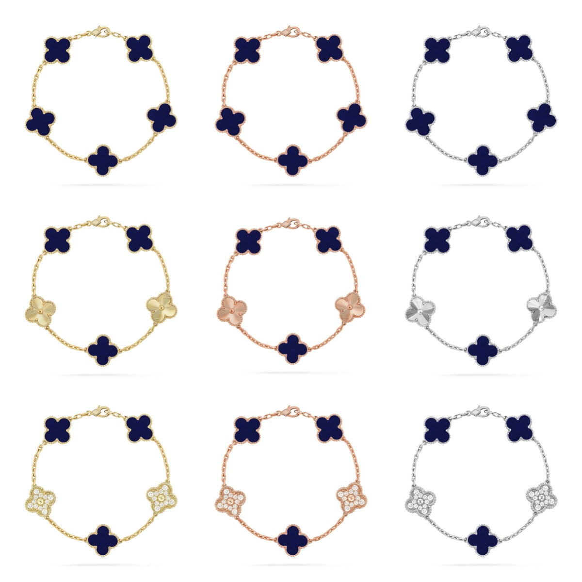 [AURORA]CLOVER 5 MOTIF LAPIS LAZULI BRACELET COLLECTION