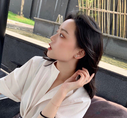 [baslovejewels]JEUX DE WHITE MOP PINK GOLD DIAMOND EARRINGS