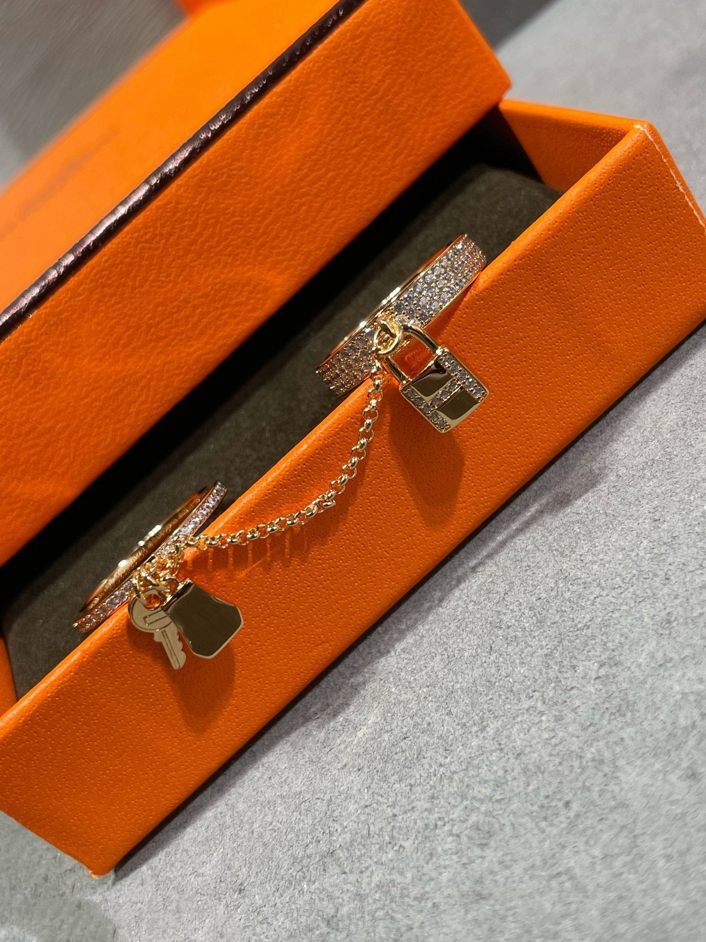 [baslovejewels]HM KELLY CLOCHETTE DOUBLE RING IN  WITH DIAMONDS