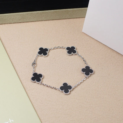 [AURORA]CLOVER 5 MOTIF ONYXS BRACELET COLLECTION