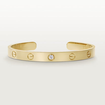 [AURORA]LOVE BRACELET 6.1MM 1 DIAMOND OPEN CUFF