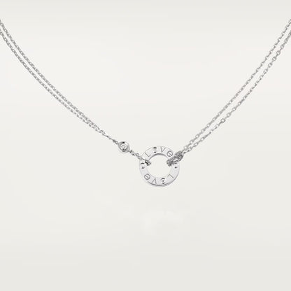 [AURORA]LOVE NECKLACE 16MM 2 DIAMONDS