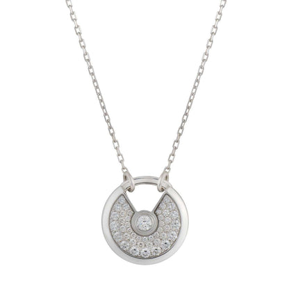 [AURORA]AMULETTE SILVER FULL DIAMOND NECKLACE