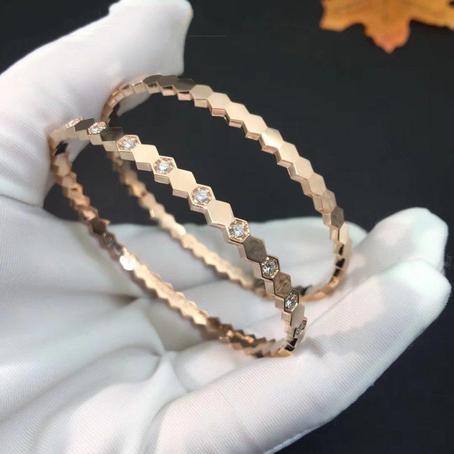 [baslovejewels]BEE LOVE PINK GOLD DIAMOND BRACELET