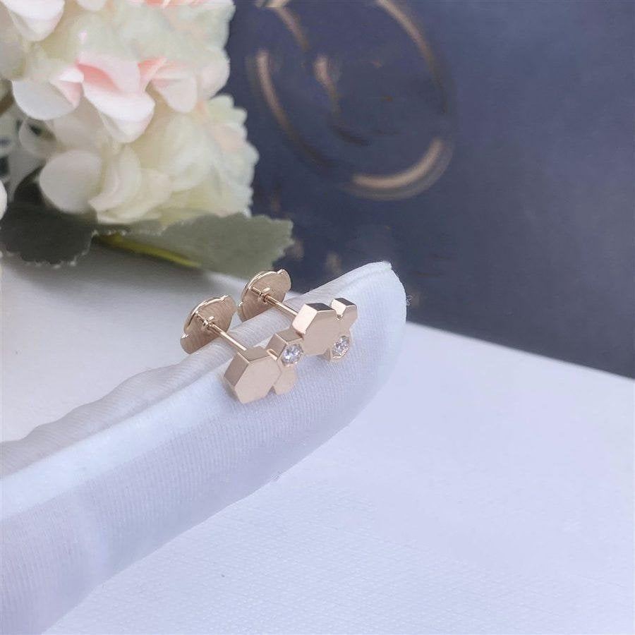 [baslovejewels]BEE LOVE PINK GOLD DIAMOND EARRINGS