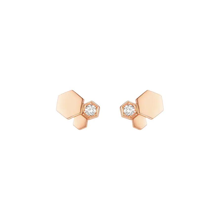 [baslovejewels]BEE LOVE PINK GOLD DIAMOND EARRINGS