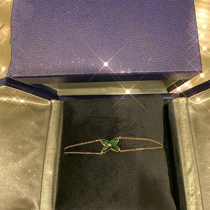 [baslovejewels]JEUX BRACELET MALACHITE PINK GOLD 1 DIAMOND