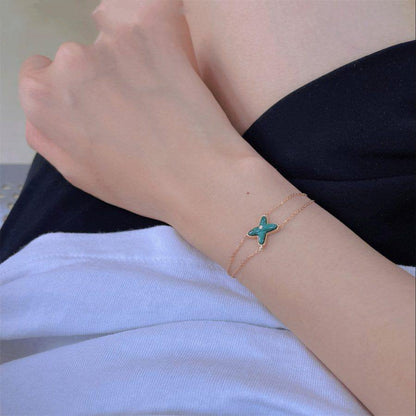 [baslovejewels]JEUX BRACELET MALACHITE PINK GOLD 1 DIAMOND