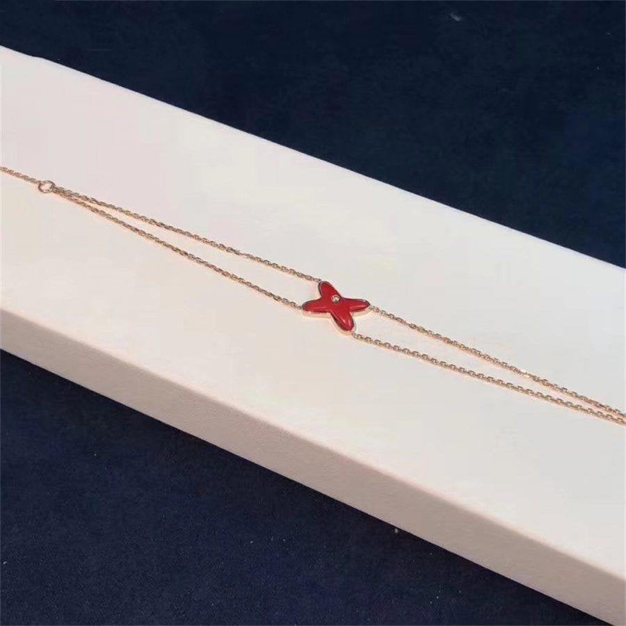 [AURORA]JEUX BRACELET CARNELIAN PINK GOLD 1 DIAMOND