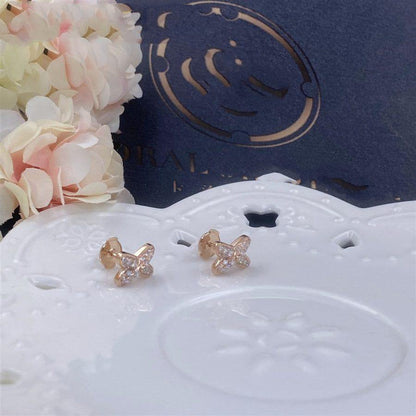 [baslovejewels]JEUX DE PINK GOLD DIAMOND EARRINGS
