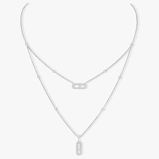 [AURORA]MOVE 2 ROW DIAMOND NECKLACE