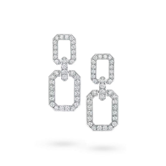 [baslovejewels]LINKS MEDIUM EARRINGS DIAMOND