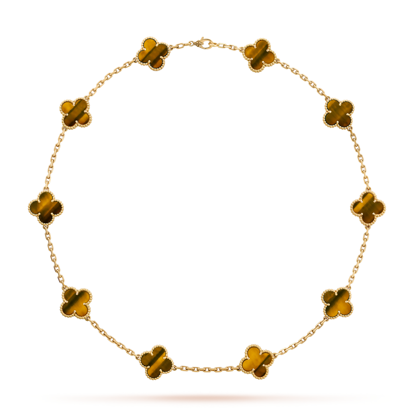 [AURORA]CLOVER 10 MOTIFS TIGER EYE NECKLACE