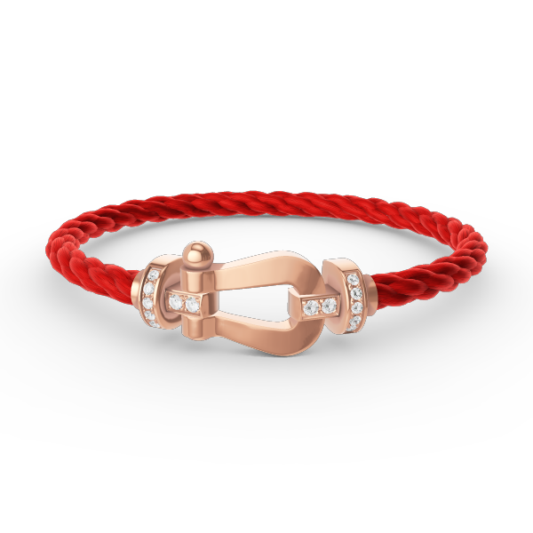 [baslovejewels]FORCE LARGE HORSESHOE HALF DIAMOND BRACELET ROSE GOLD