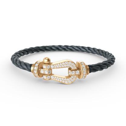 [baslovejewels]FORCE LARGE HORSESHOE FULL DIAMOND BRACELET GOLD