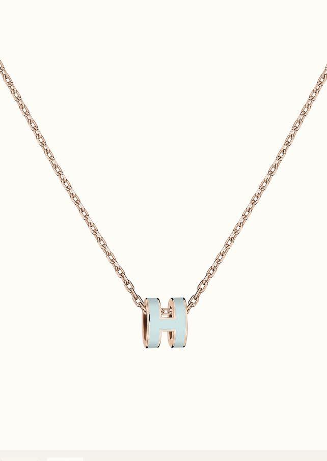 [baslovejewels]POP H LIGHT BLUE NECKLACE
