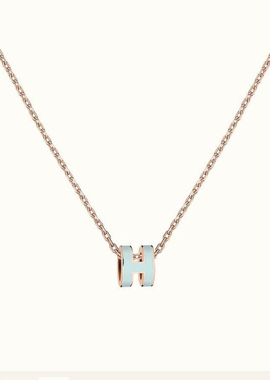 [baslovejewels]POP H LIGHT BLUE NECKLACE