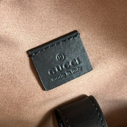 EMBOSSED BACKPACK 40 IN BLACK CALFSKIN SILVER HARDWARE