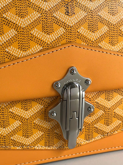 DUCHESSE MARIE-CAROLINE BAG 25 IN YELLOW GOYARDINE CANVAS AND SMOOTH CALFSKIN