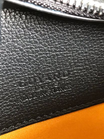 HIRONDELLE BAG 25 IN BLACK LAMBSKIN AND GOYARDINE CANVAS
