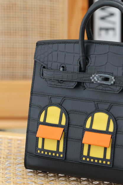 BIRKIN FAUBOURG TOUCH 20 IN BLACK CALFSKIN WITH SILVER HARDWARE (MADE-TO-ODER)