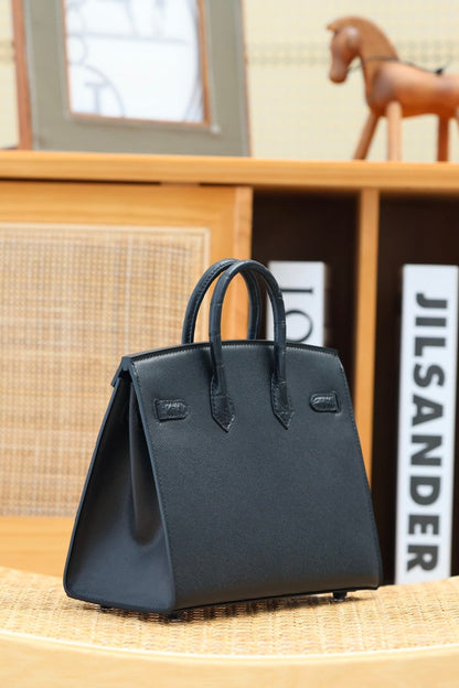 BIRKIN FAUBOURG TOUCH 20 IN BLACK CALFSKIN WITH SILVER HARDWARE (MADE-TO-ODER)