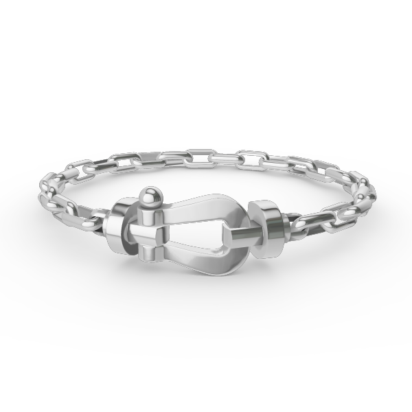 [baslovejewels]FORCE LARGE HORSESHOE CLASP  METAL BRACELET