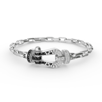 [baslovejewels]FORCE LARGE HORSESHOE CLASP  METAL BRACELET