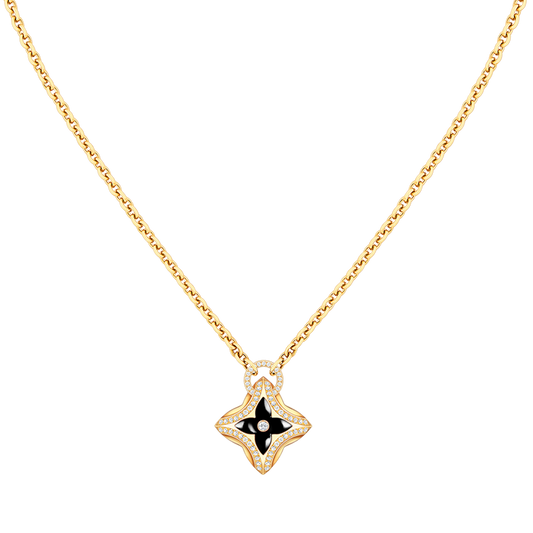[baslovejewels]STAR PEDANT PINK GOLD DIAMOND NECKLACE