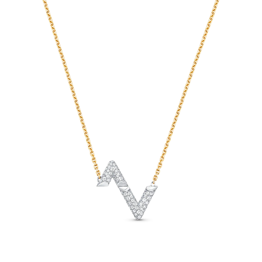[baslovejewels]VOLT SILVER DIAMOND PEDANT NECKLACE