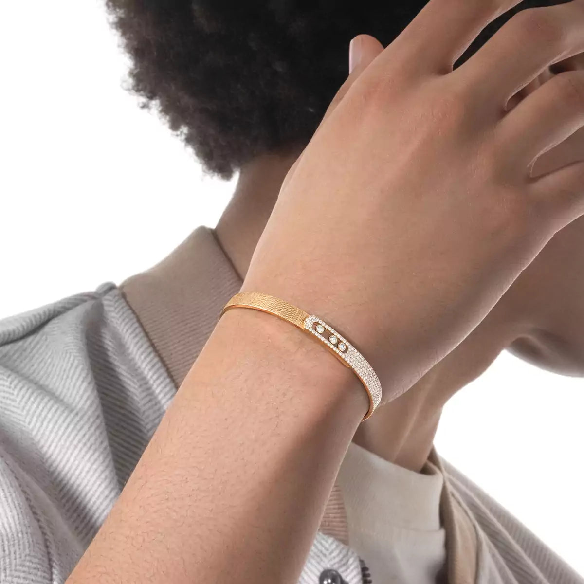 [AURORA]Move Noa Ciselé half pavé bangle