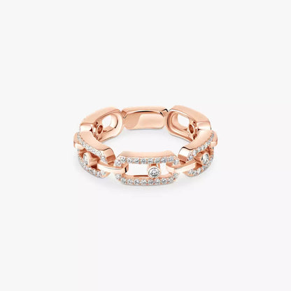[AURORA]Move Link Pave_-Set Diamond Ring in Gold