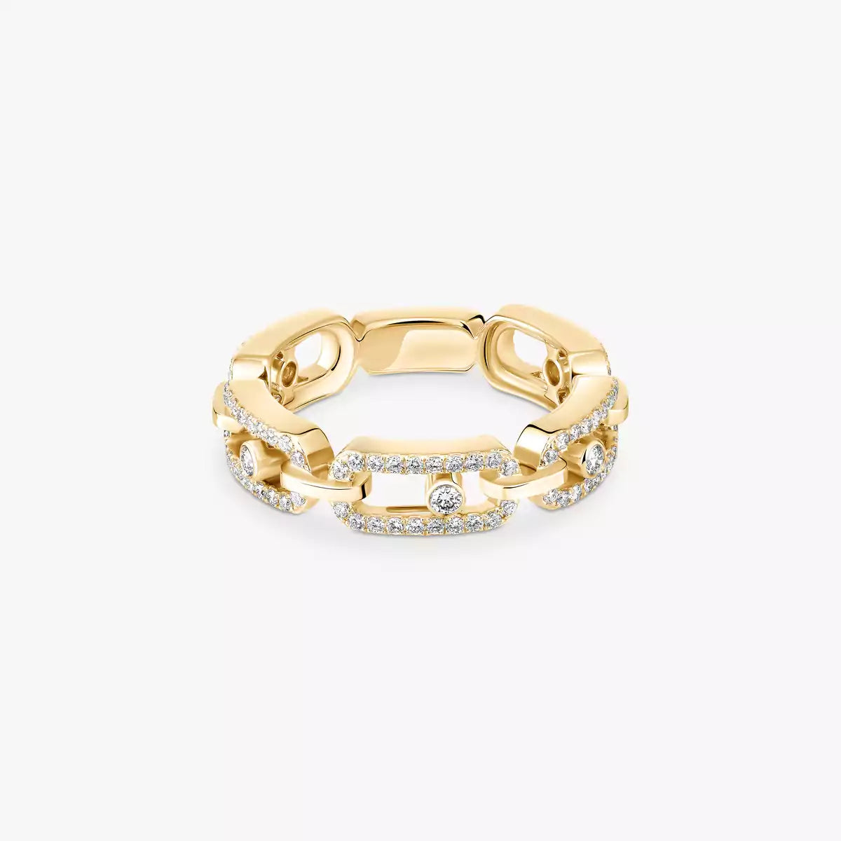 [AURORA]Move Link Pave_-Set Diamond Ring in Gold