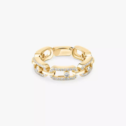 [AURORA]Move Link Pave_-Set Diamond Ring in Gold
