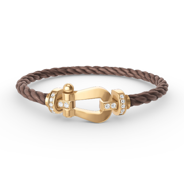 [baslovejewels]FORCE LARGE HORSESHOE HALF DIAMOND BRACELET GOLD